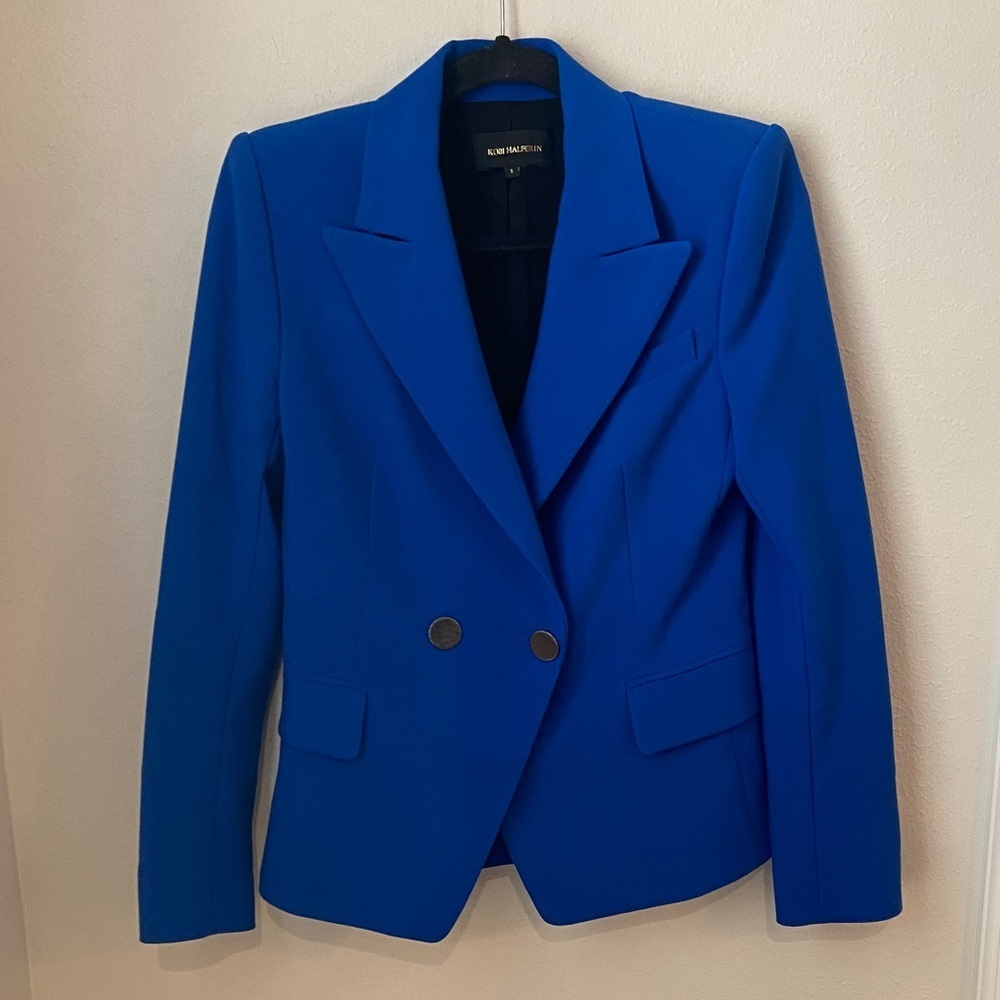 Kobi Halperin Jordi Tailored Two Button Blazer Royal Blue Small